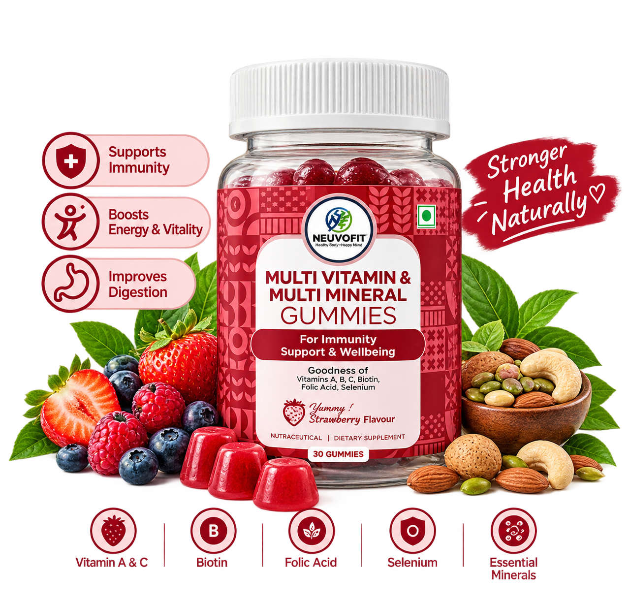 Neuvofit Adult Multivitamin & Multimineral Gummies (30 Gummies)