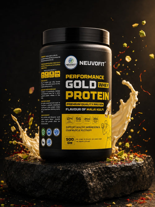 Neuvofit Performance Gold Whey Protein 500g tub, Malai Kulfi flavour