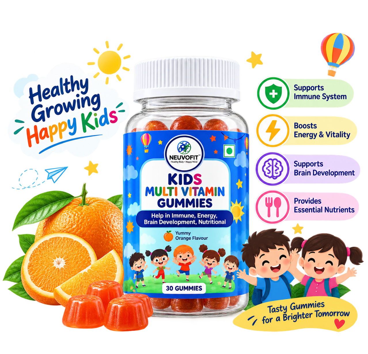 Neuvofit Kids Multivitamin Gummies (30 Gummies)