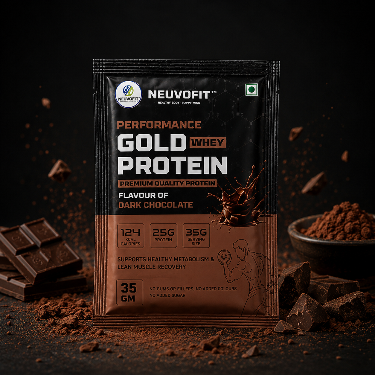 Neuvofit Performance Gold Whey Protein – Trial Pack (100g, All 3 Flavours)