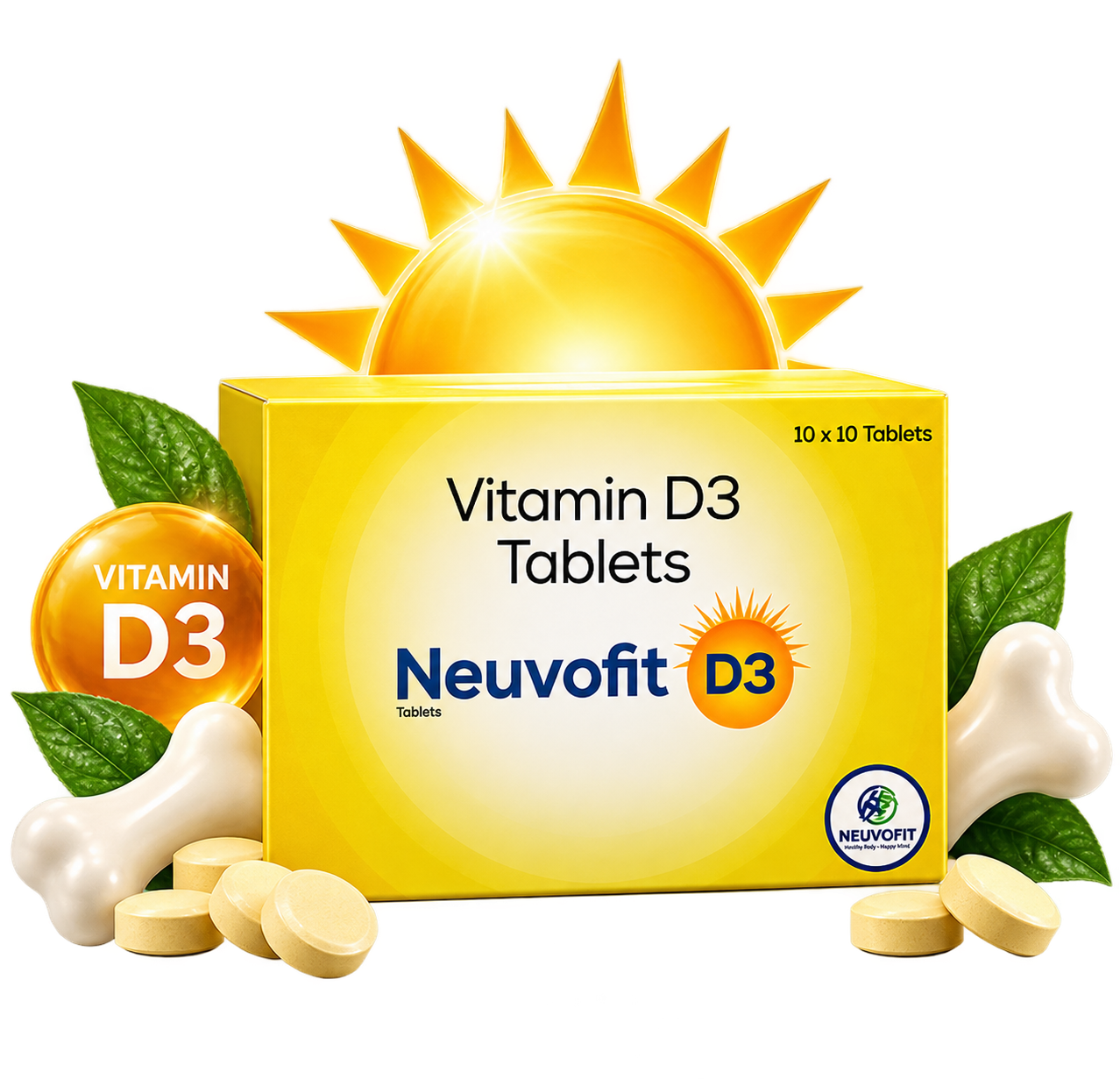 Neuvofit D3 – Vitamin D3 Tablets (10 Tablets)
